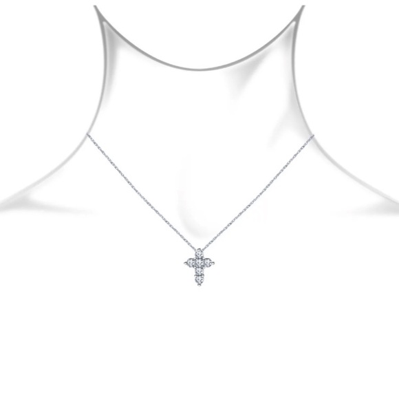Moissanite Cross Pendant - Picture 3 of 6
